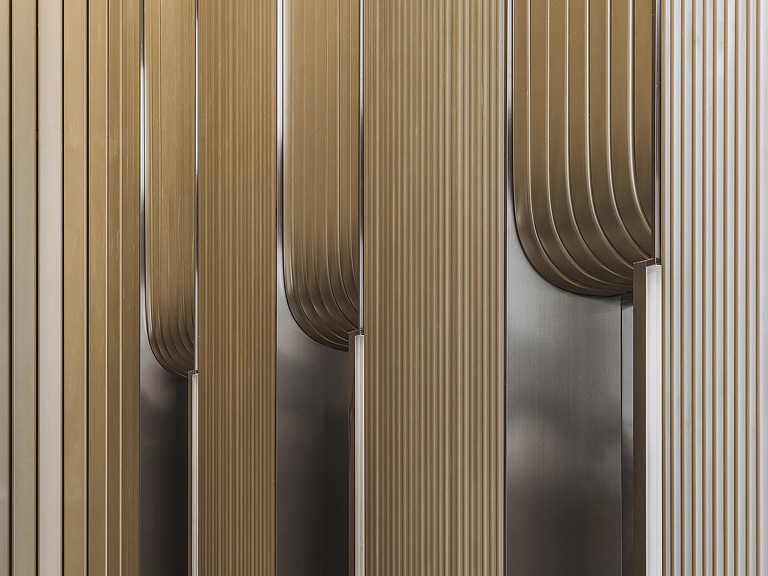 A row of wooden doors.